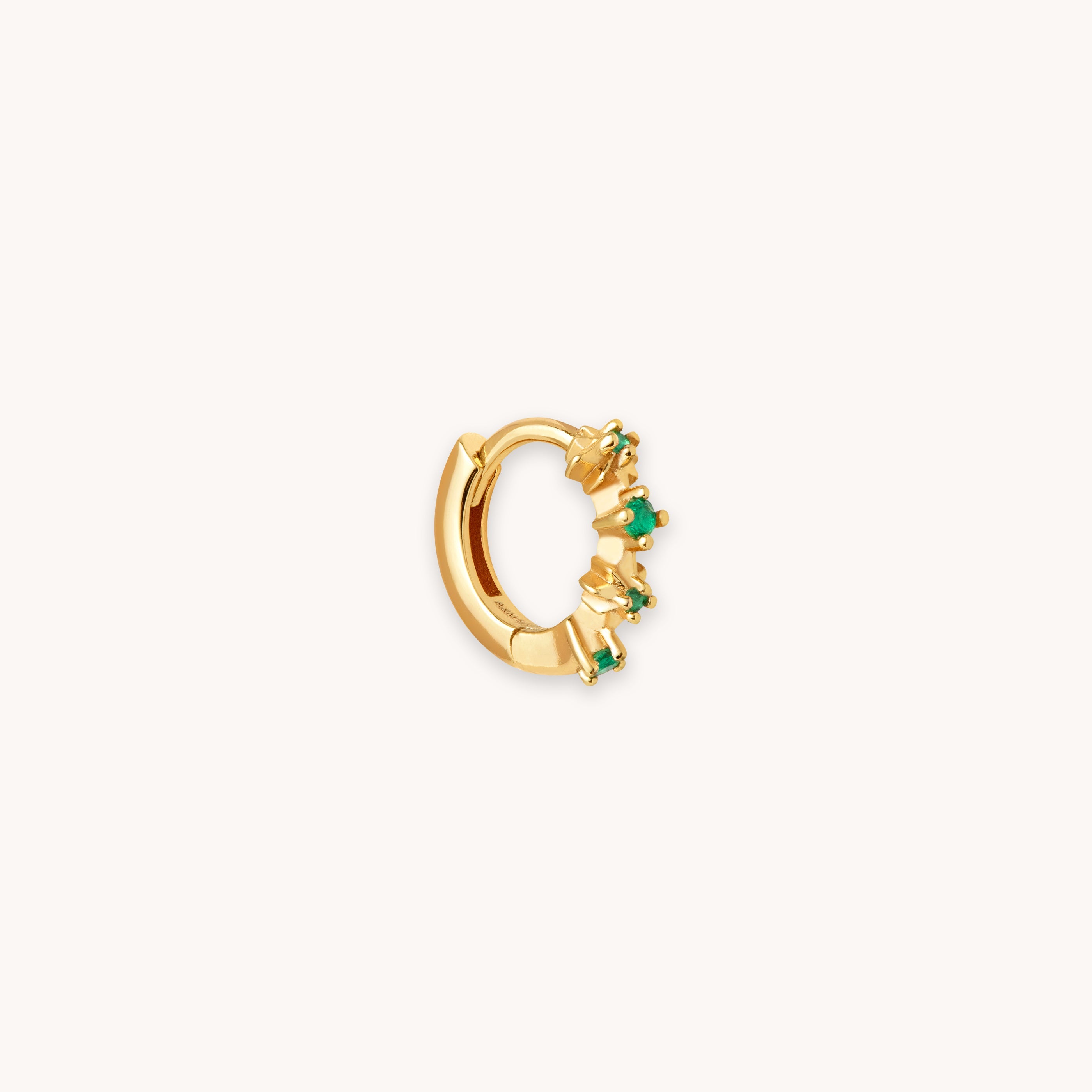 Cosmic Emerald Hoop 6.5mm in Gold