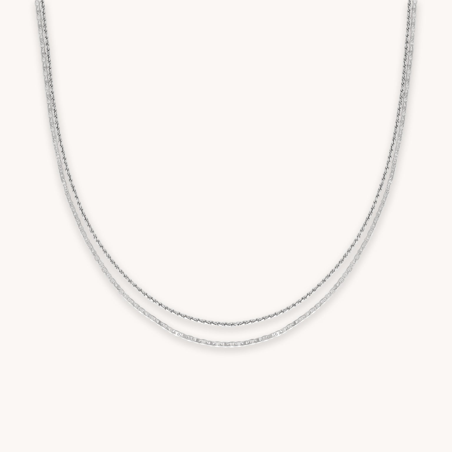 Duo Chain Necklace in Silver