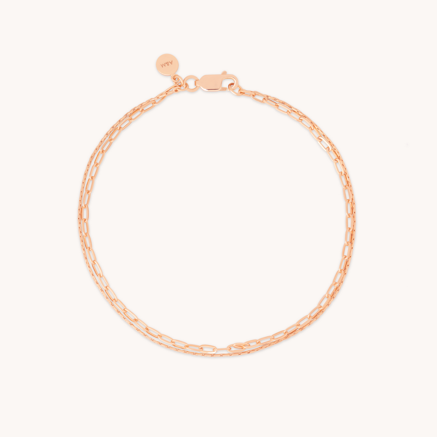 Double Chain Bracelet in Rose Gold