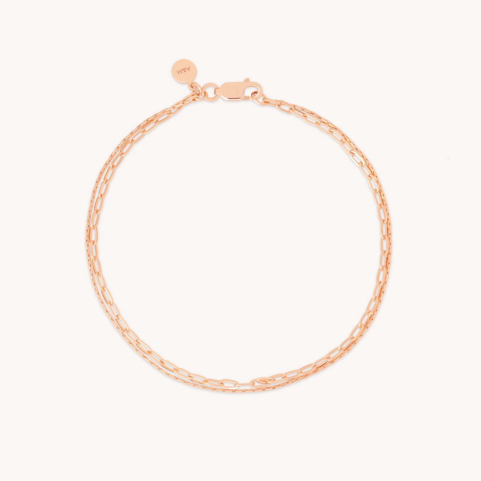Double Chain Bracelet in Rose Gold