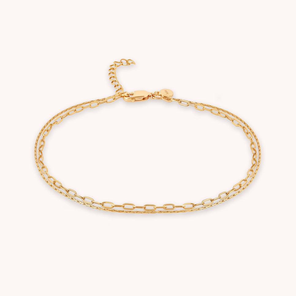 AM22-ENER-ANK-DUO-G  1489 × 1489px  Duo Chain Anklet in Gold