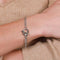 Worn shot of the Duo T-Bar Bracelet in Silver