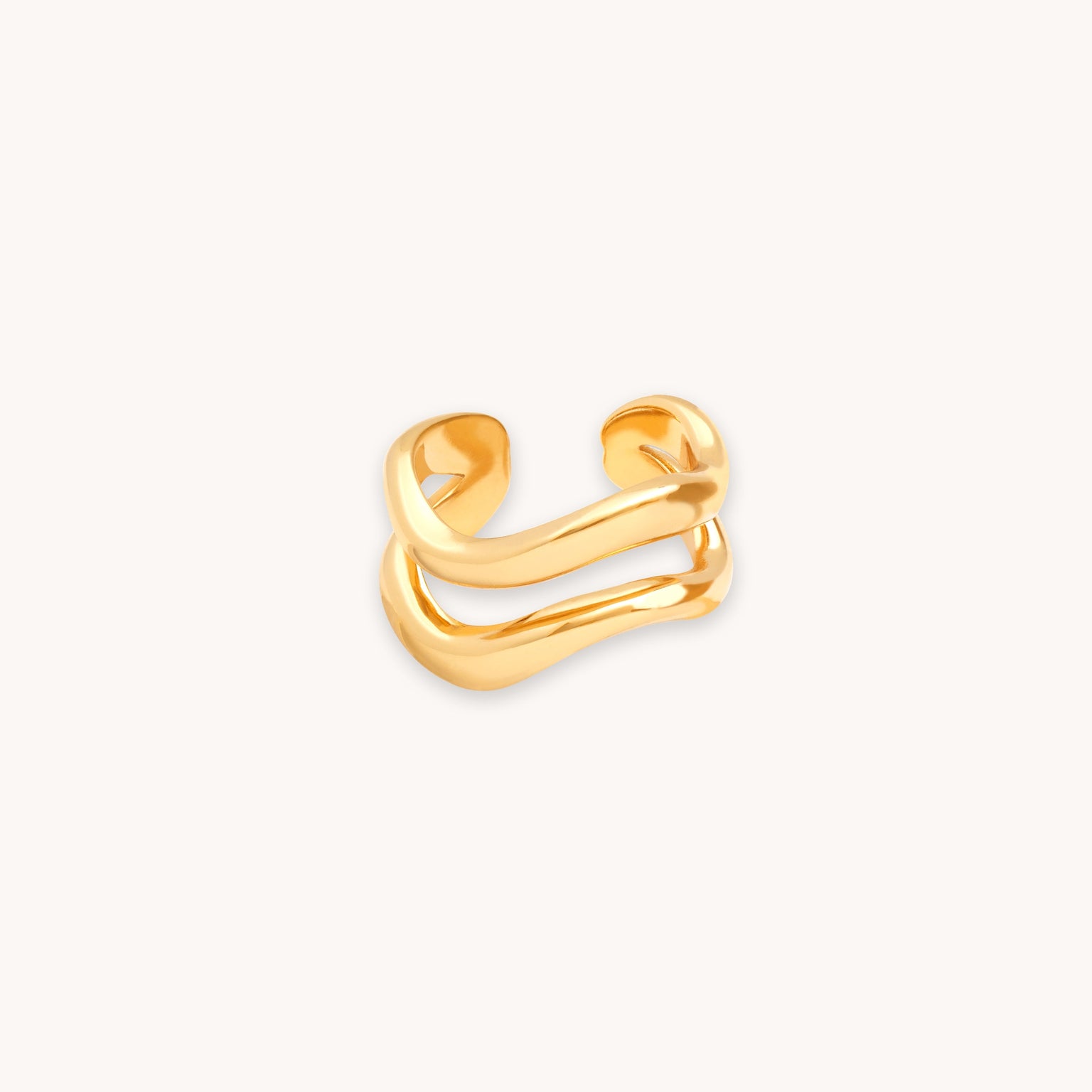 Molten Duo Ear Cuff in Gold