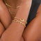 Worn image of Duo T-Bar Bracelet in Gold