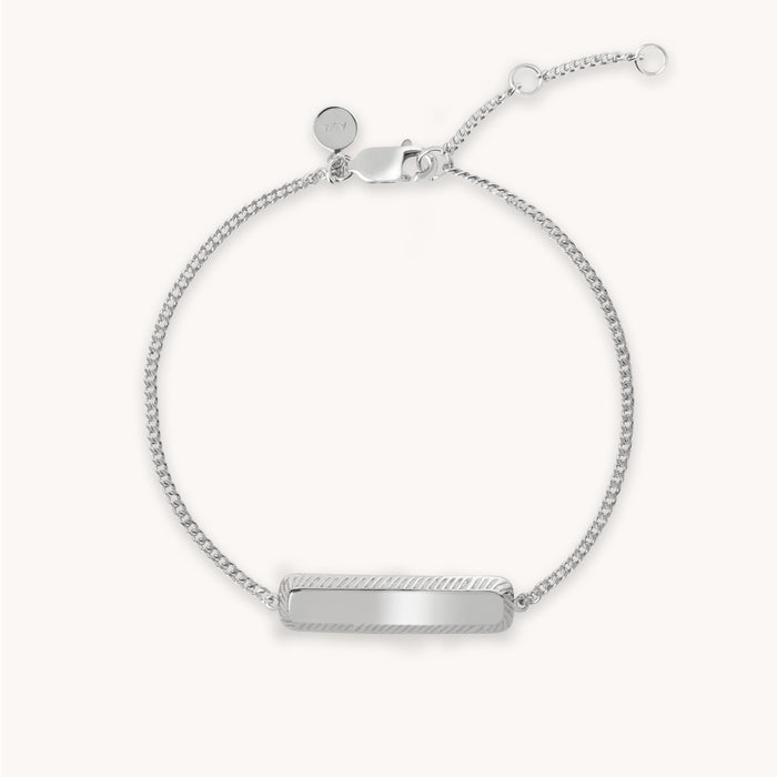 Etched ID Bracelet in Silver