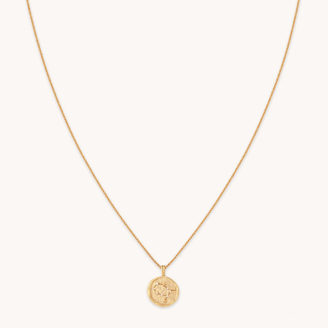 Gemini Zodiac Pendant Necklace in Gold