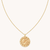 Gemini Bold Zodiac Pendant Necklace in Gold