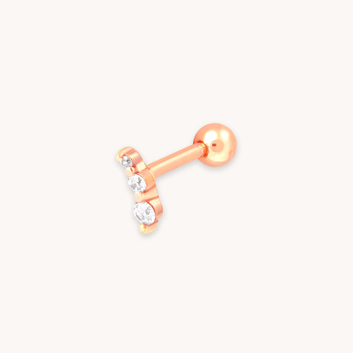 Glimmer Crystal Barbell in Rose Gold