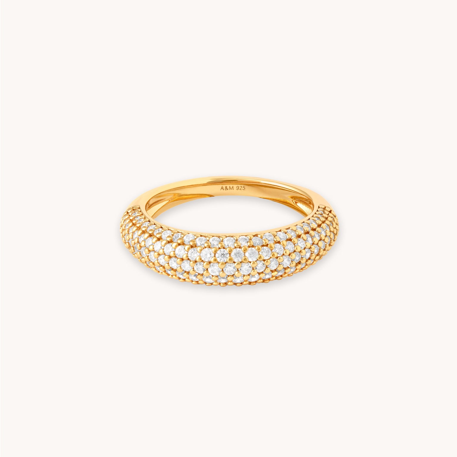 Glimmer Pave Dome Ring in Gold