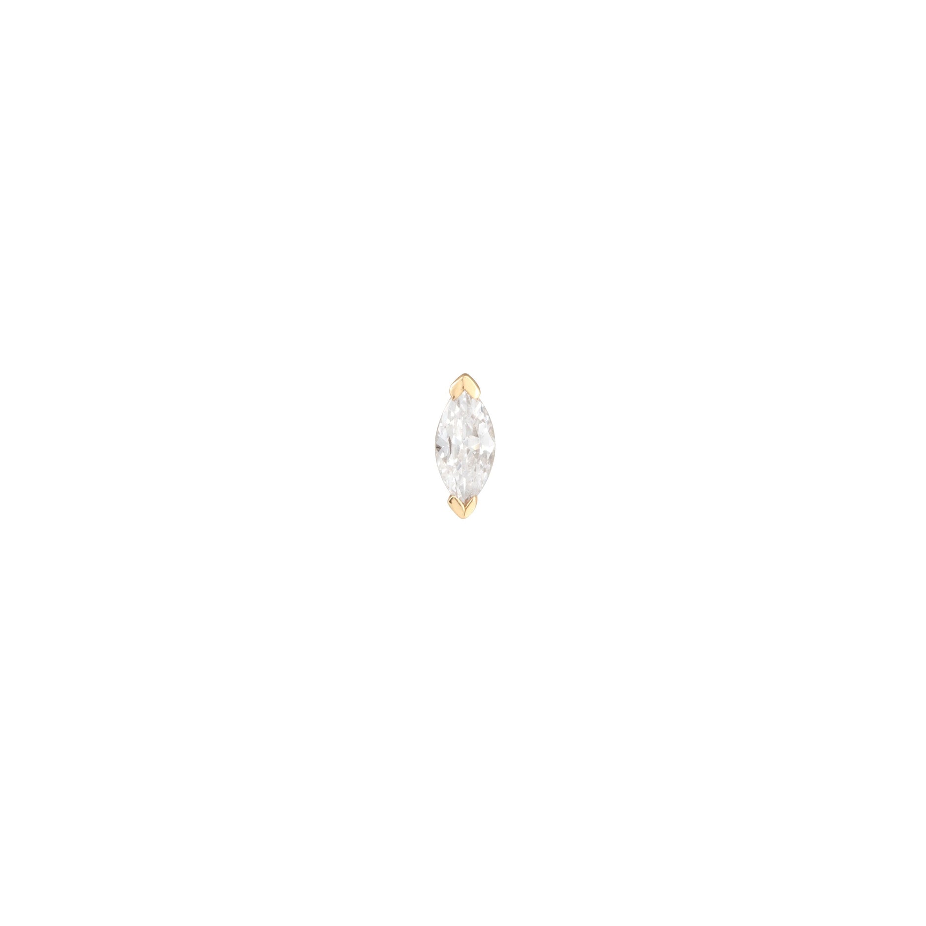 Topaz Marquise Piercing Stud 6mm in Solid Gold