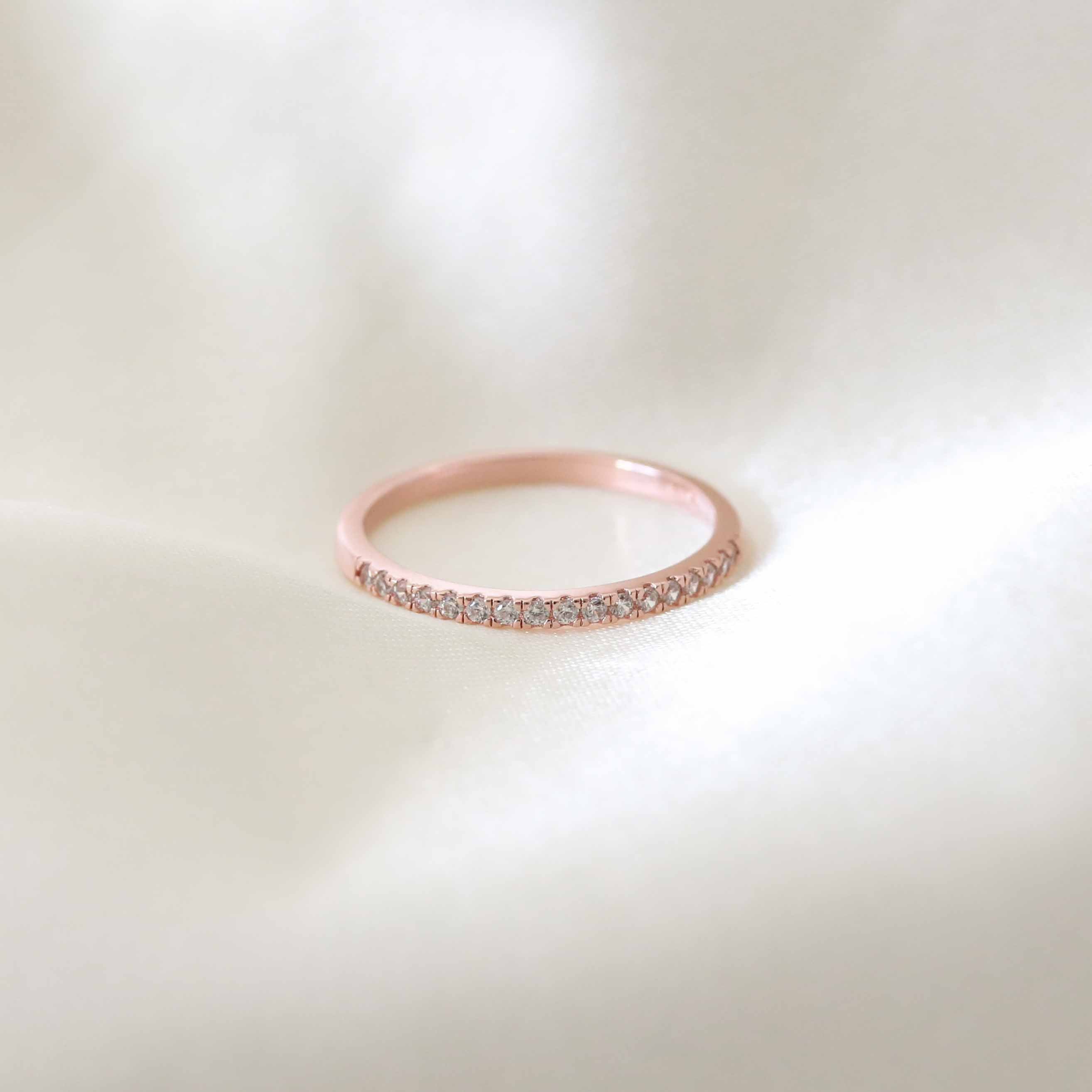 Iridescent Crystal Ring in Rose Gold