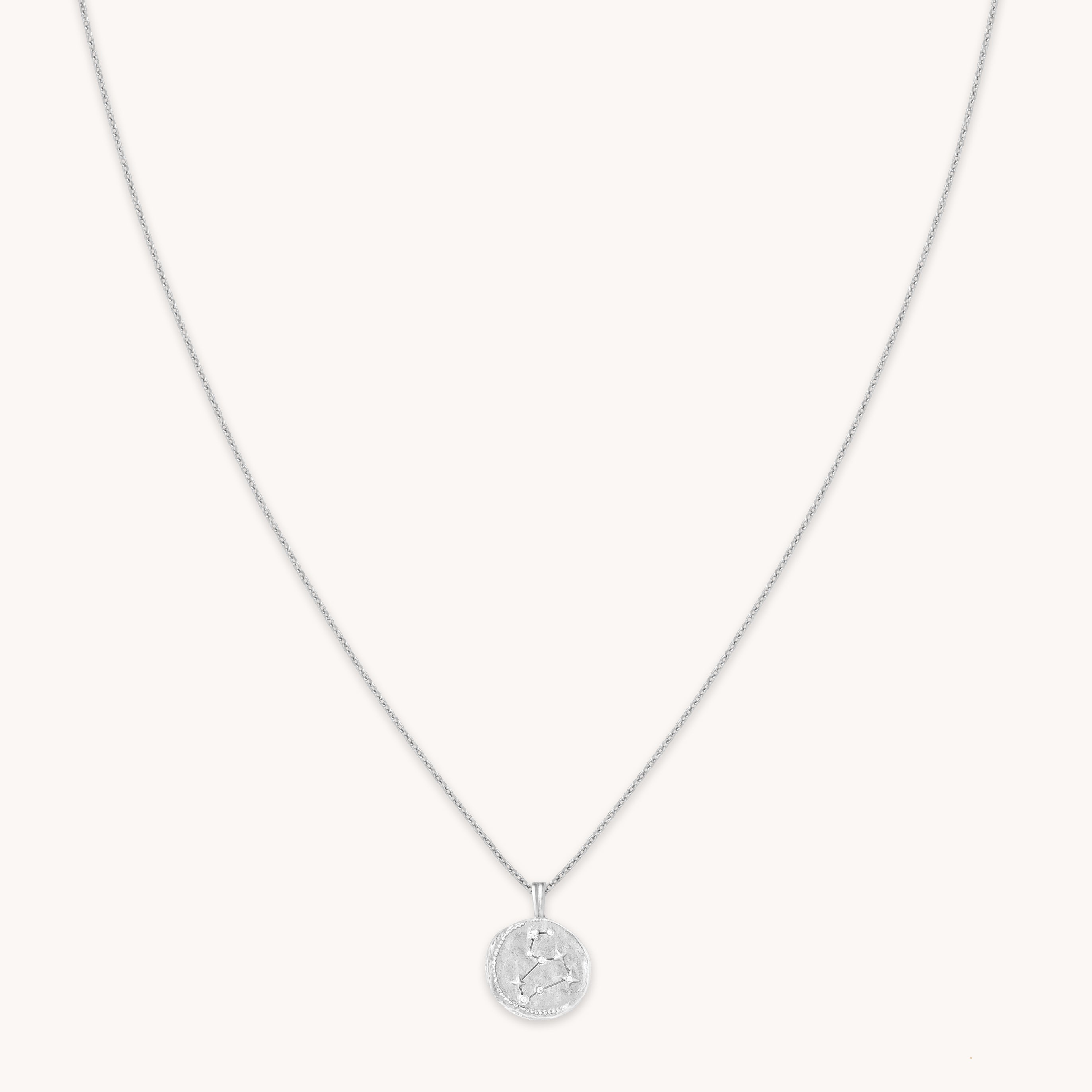 Leo Zodiac Pendant Necklace in Silver