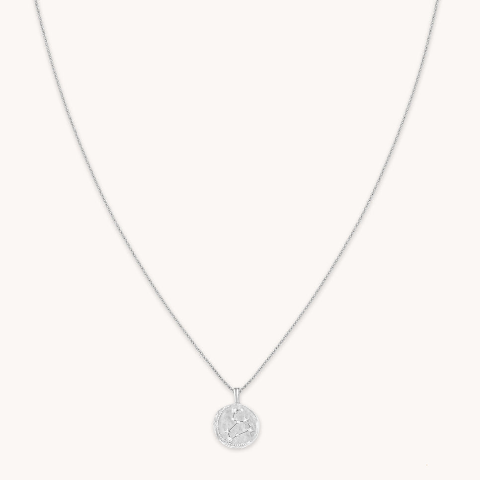 Leo Zodiac Pendant Necklace in Silver