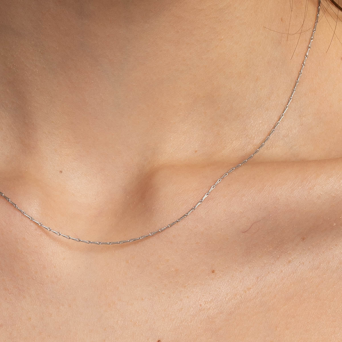 Marylebone Chain Necklace in Solid White Gold