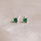 May Birthstone Stud Earrings in Silver with Emerald CZ