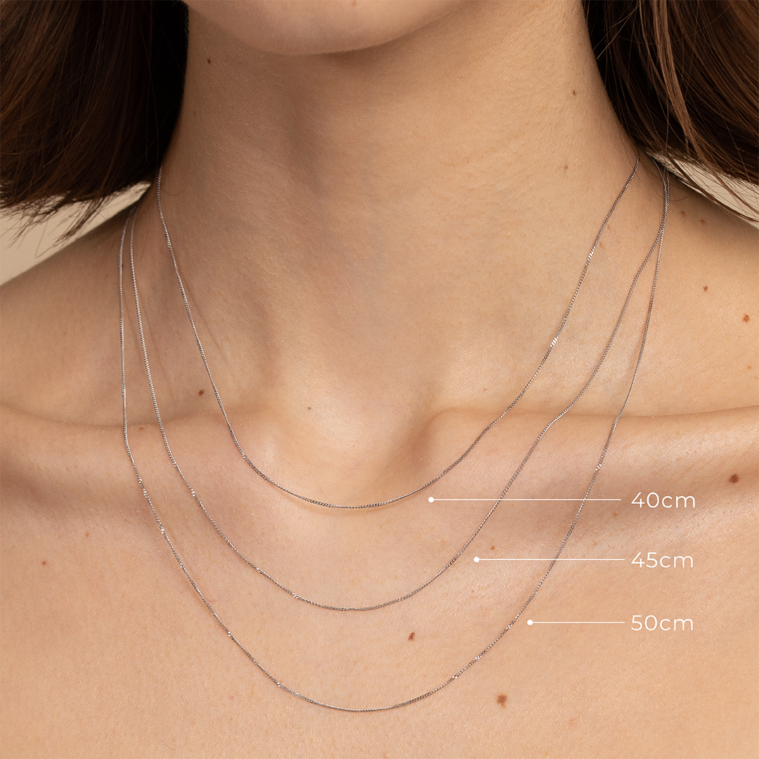 Miyu Chain Necklace in Solid White Gold