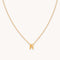 M Initial Pendant Necklace in Gold