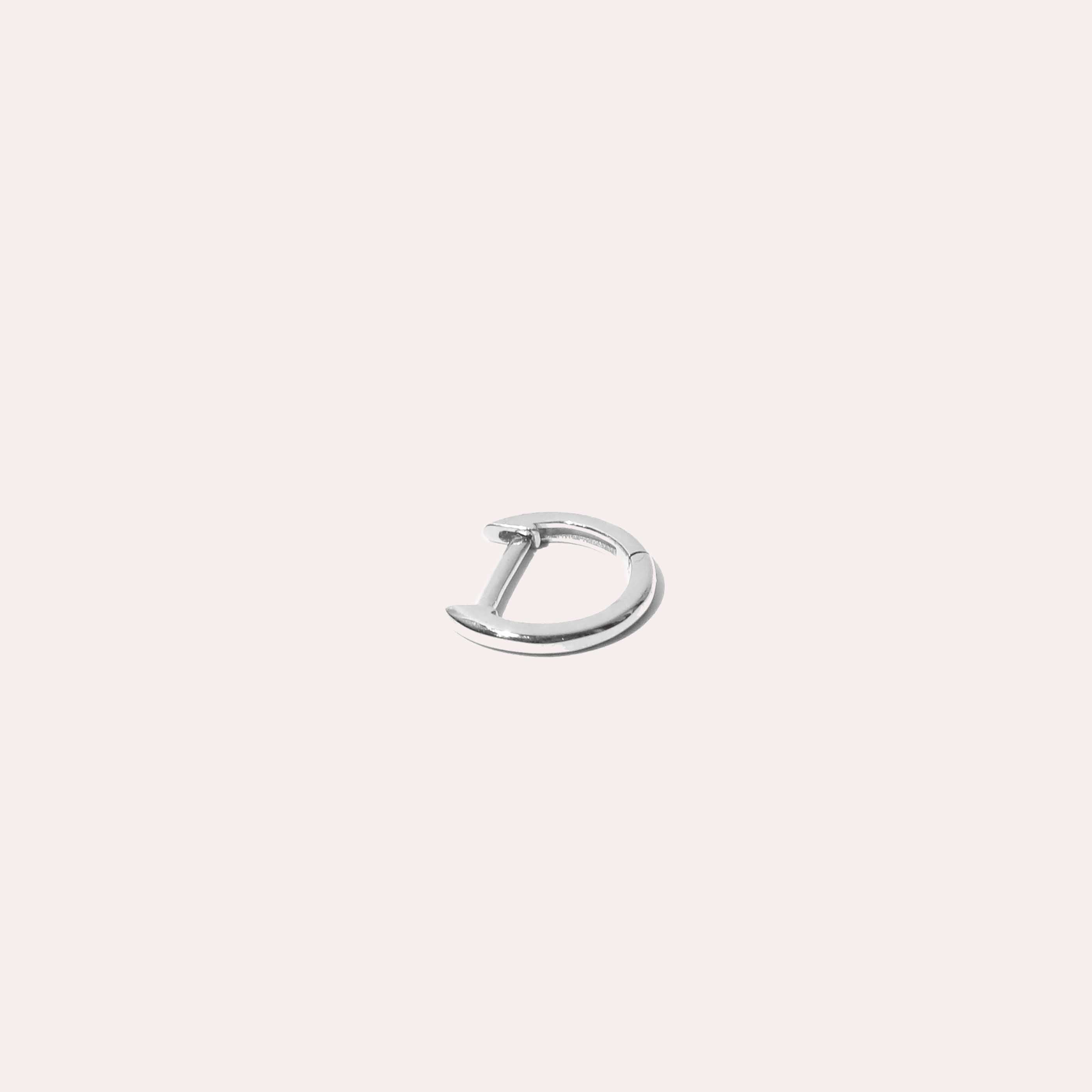 Simple Piercing Hoop in Solid White Gold