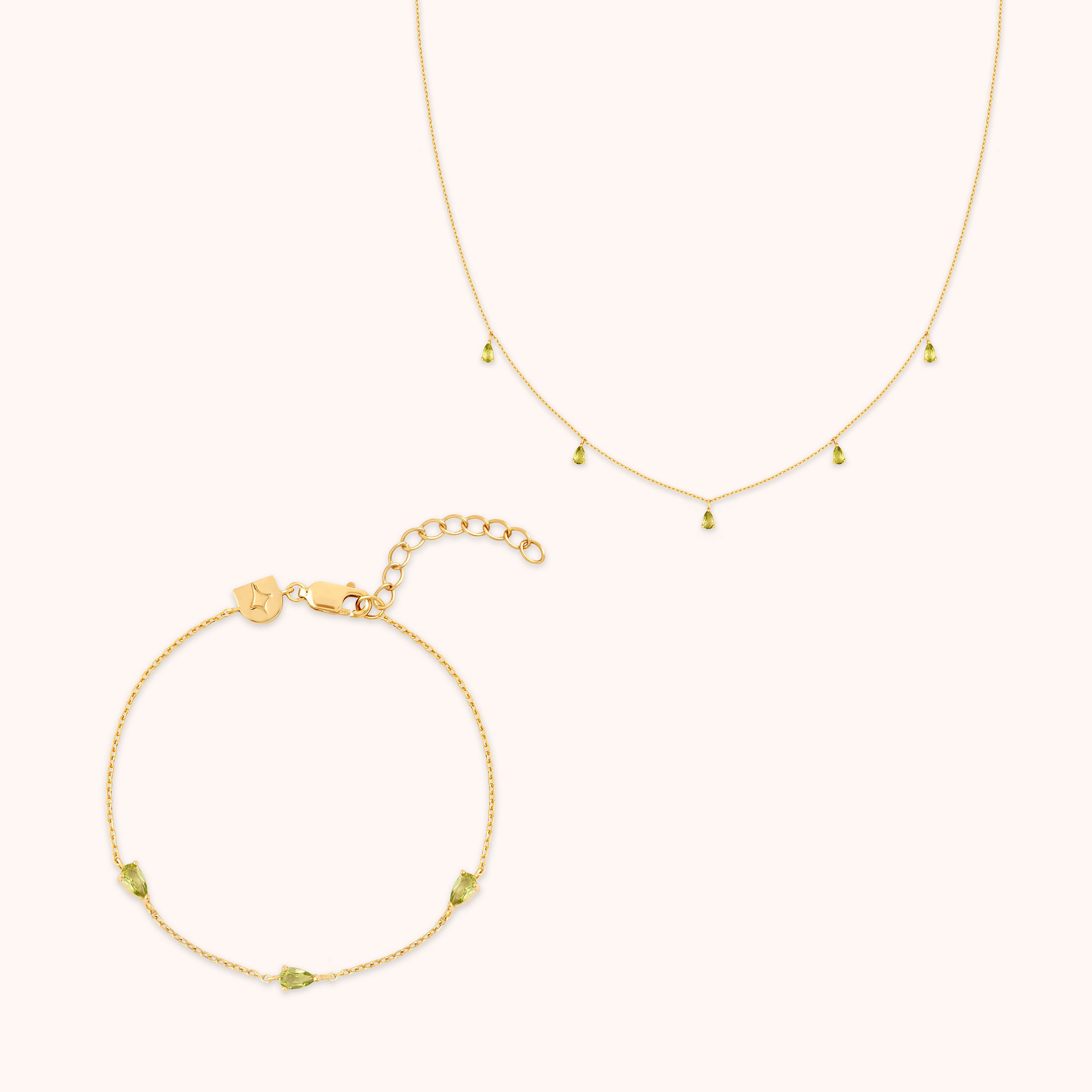Olivine Charm Stacking Set in Gold