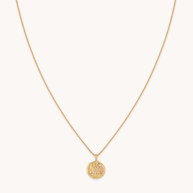 Pisces Zodiac Pendant Necklace in Gold