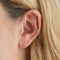 Solid Gold Double Diamond Piercing Stud