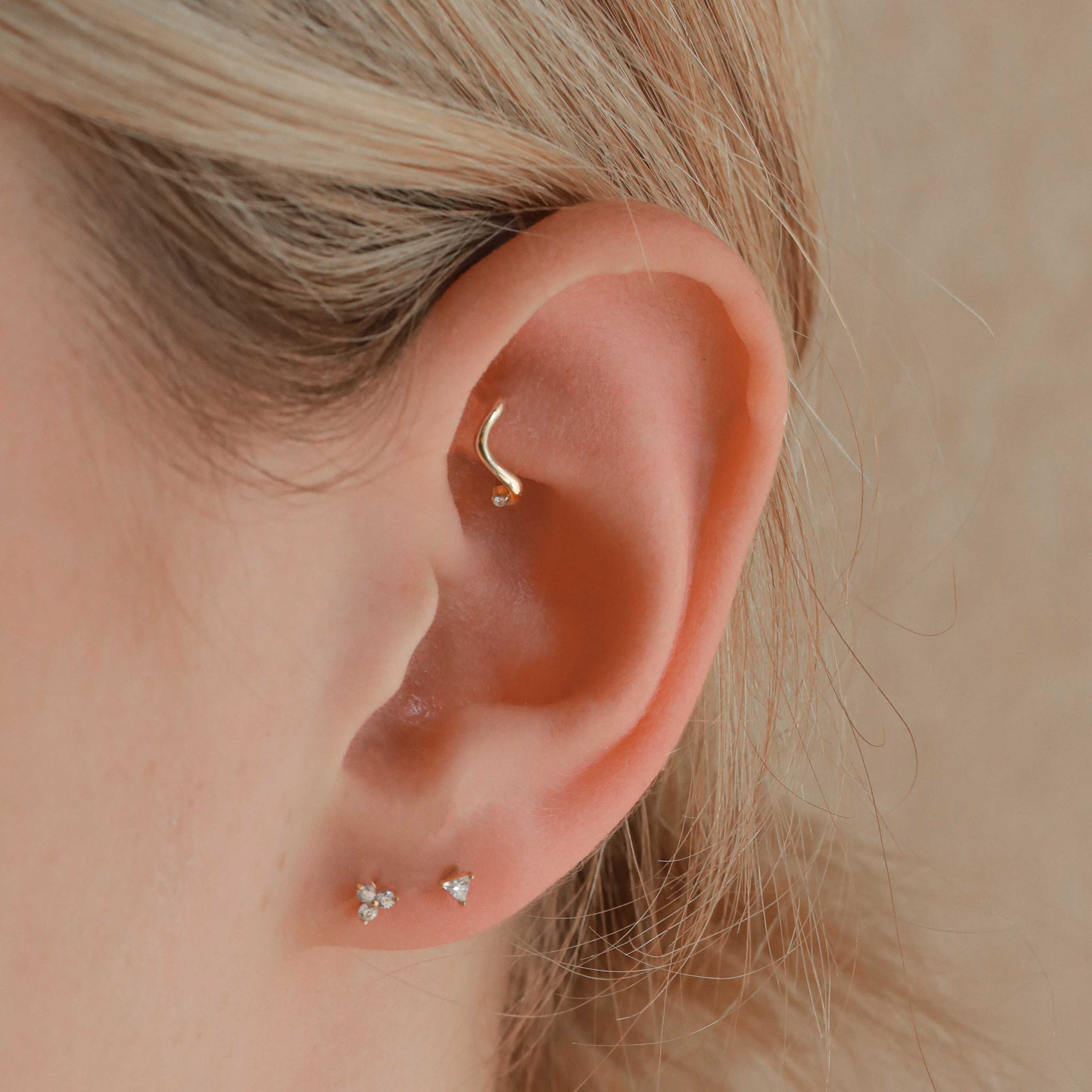 Solid Gold Hoop Piercing Earrings | Astrid & Miyu