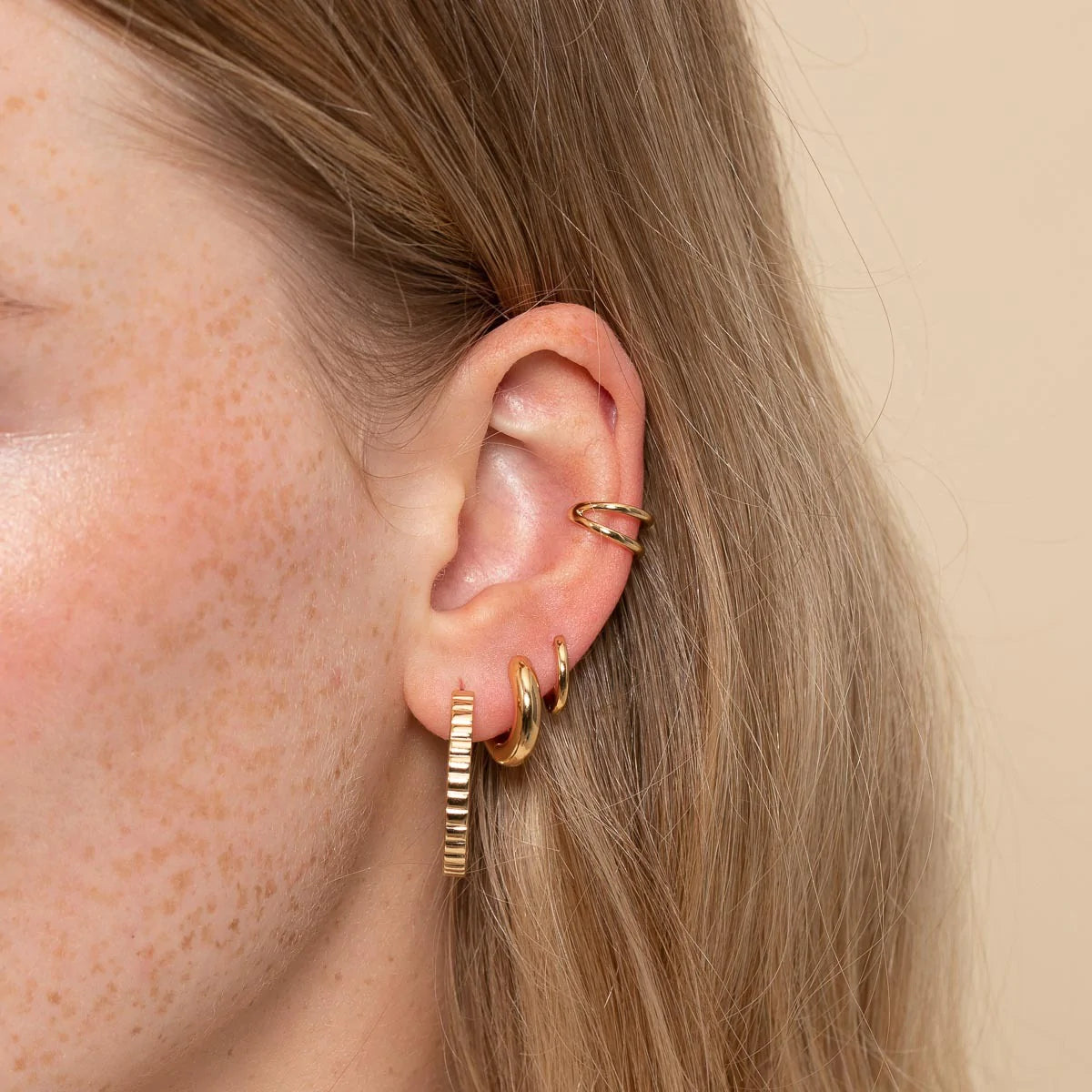 Illusion Essential Ear Cuff in Gold worn