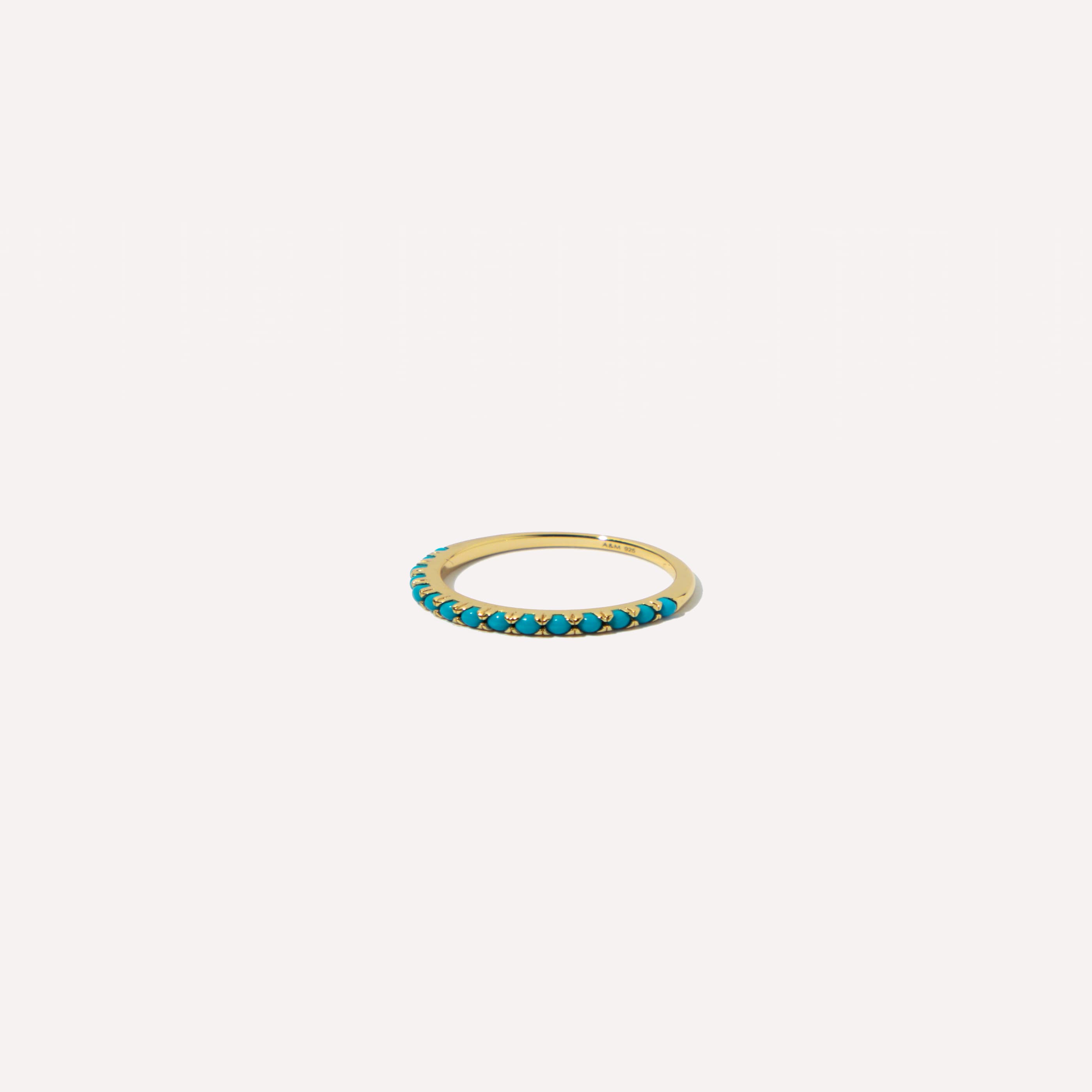 Turquoise Band Ring in Gold