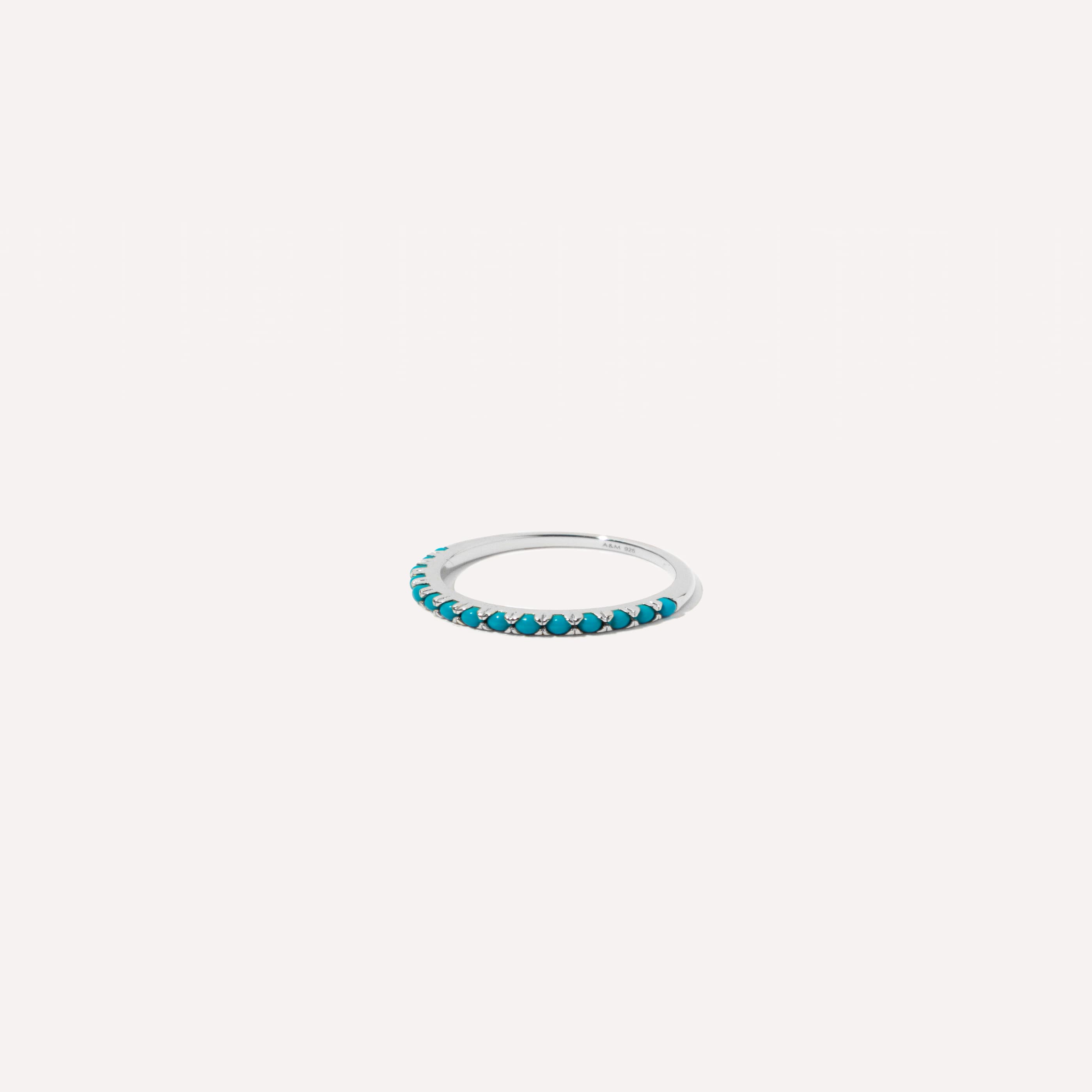 Turquoise Band Ring in Silver