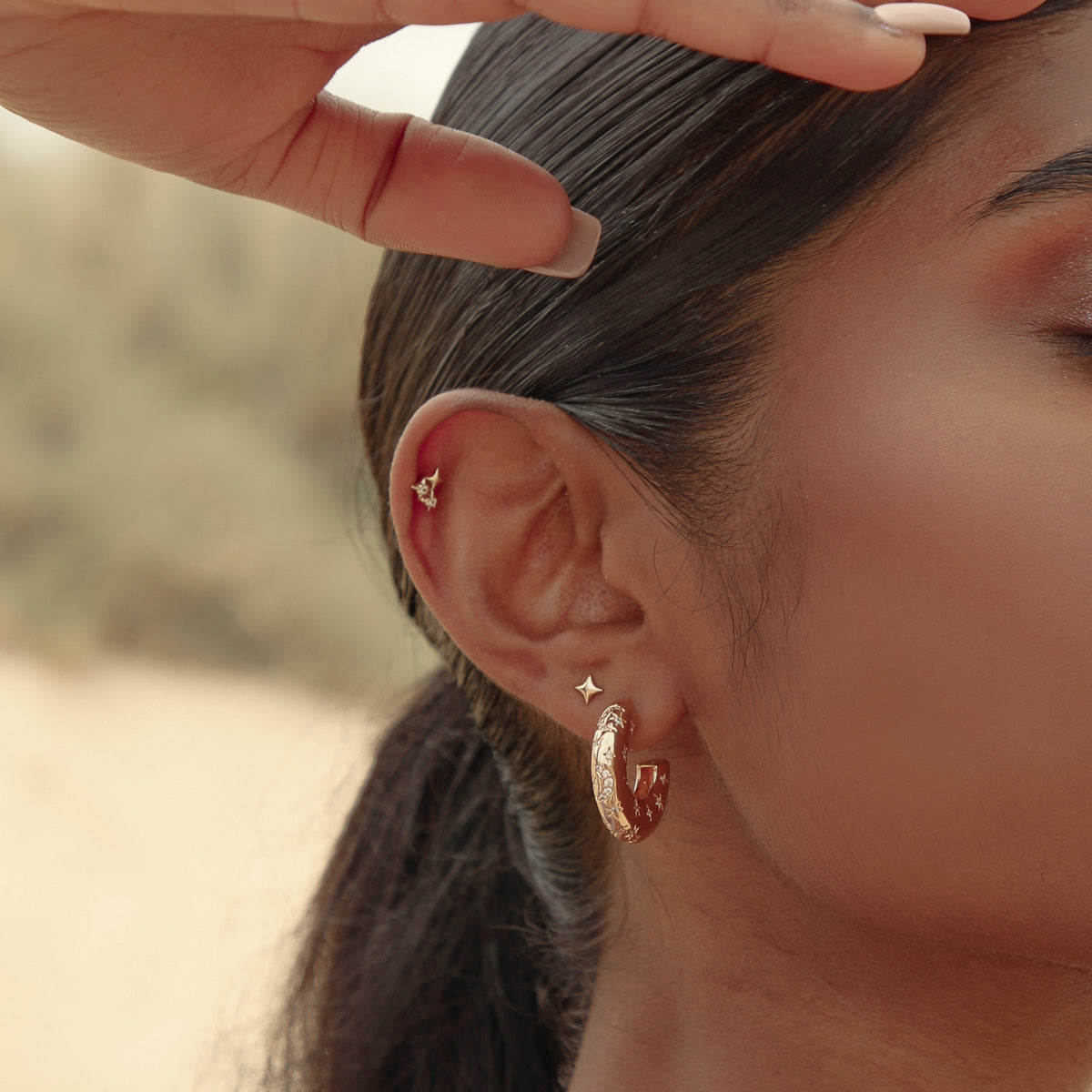 Hidden Helix Piercing, Cartilage Chain Drop Earring, Top Dangle Charm Stud, Helix  Jewelry, Cartilage Jewellery 16G Silver Gold - Etsy | Pretty ear piercings,  Earings piercings, Ear piercings