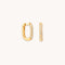 Rectangular Glimmer Huggies in Gold