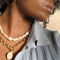 Serenity Pearl Link Chain Necklace in Gold worn by Remi Afolabi
