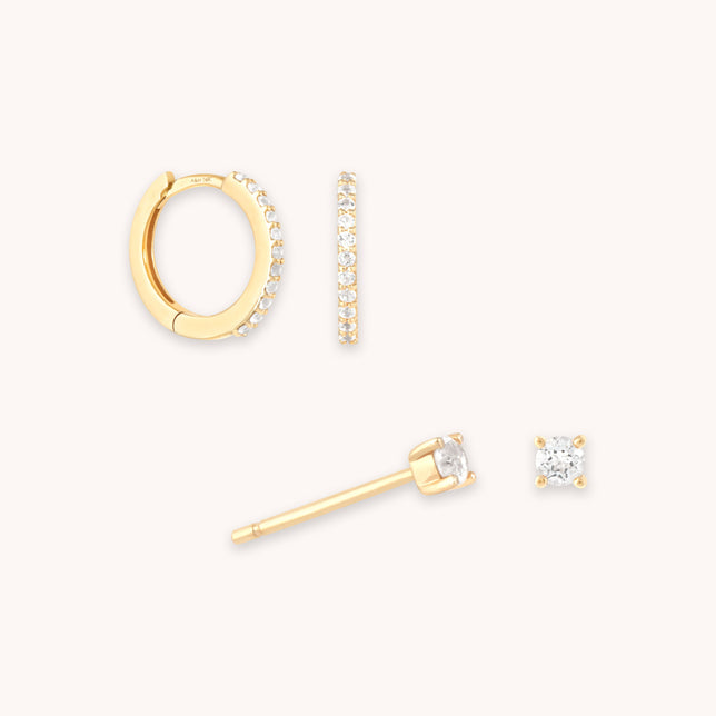 WHITE TOPAZ STACKING SET IN SOLID GOLD CUT OUT