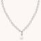 AM22-ENER-N-PL-S  2800 × 2800px  Pearl Link Chain Necklace in Silver