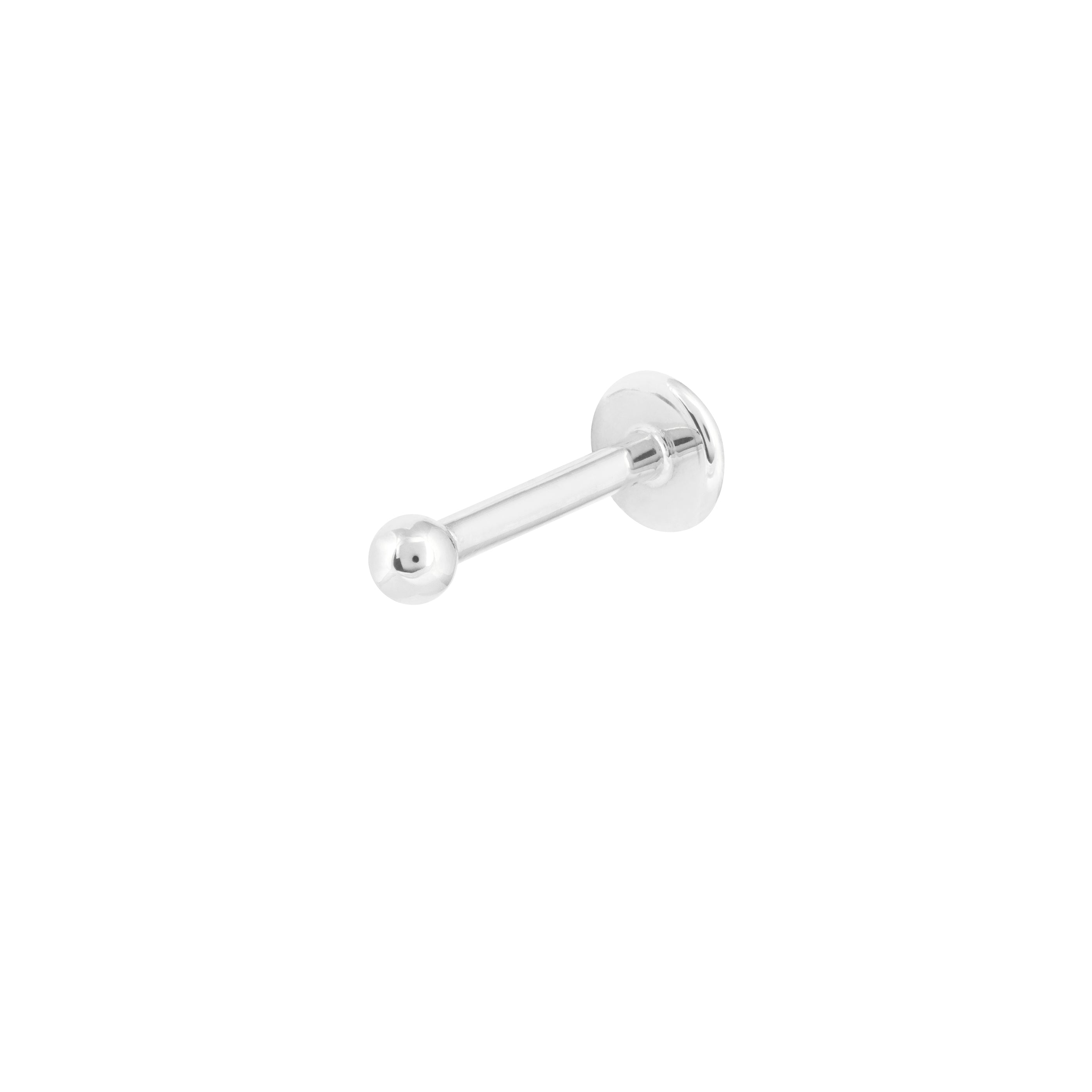 Solid White Gold Small Ball Piercing Stud