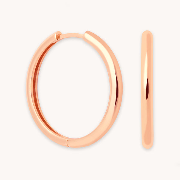 Simple Hinge Large Hoops in Rose Gold