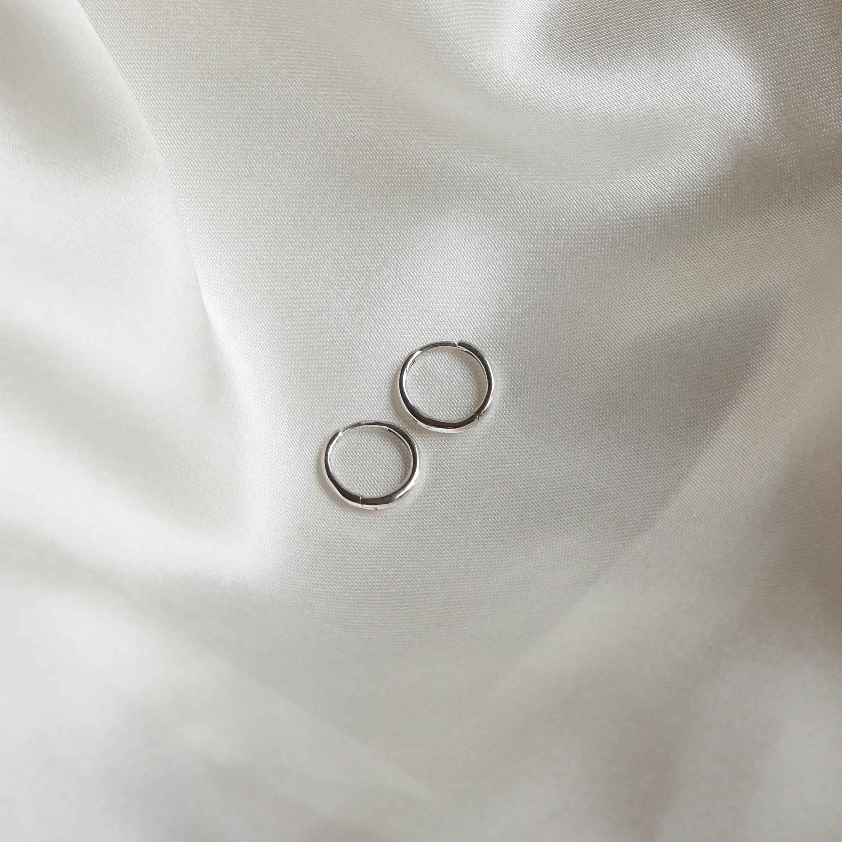 Simple Hoops in Solid White Gold