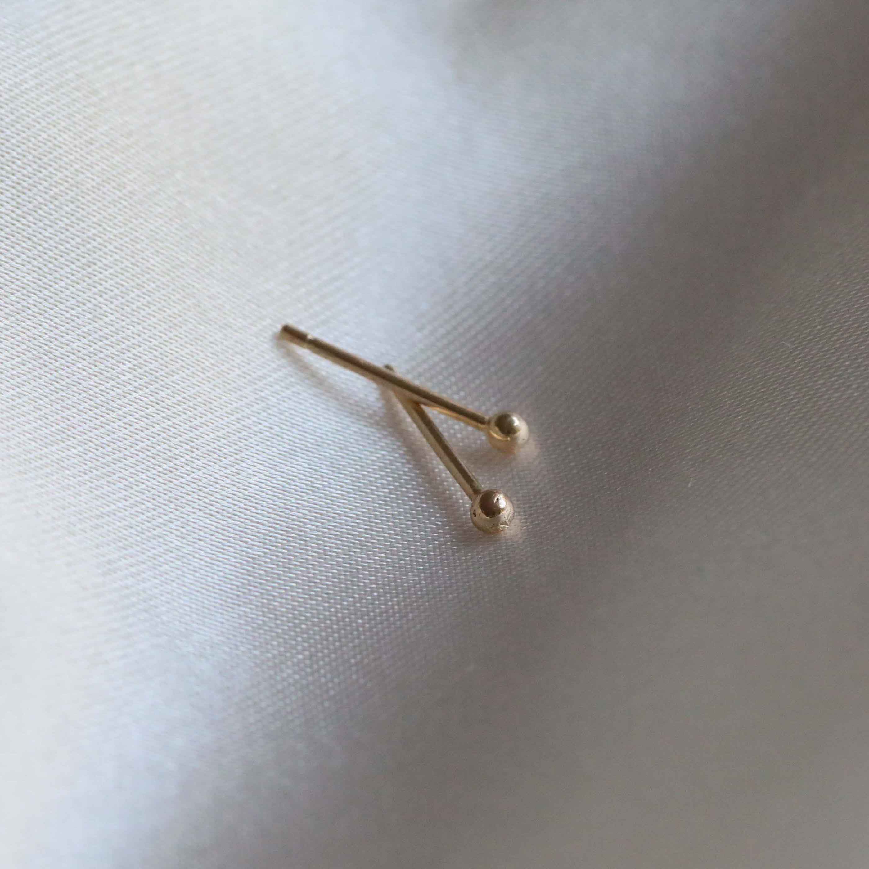 Small Ball Stud Earrings in Solid Gold