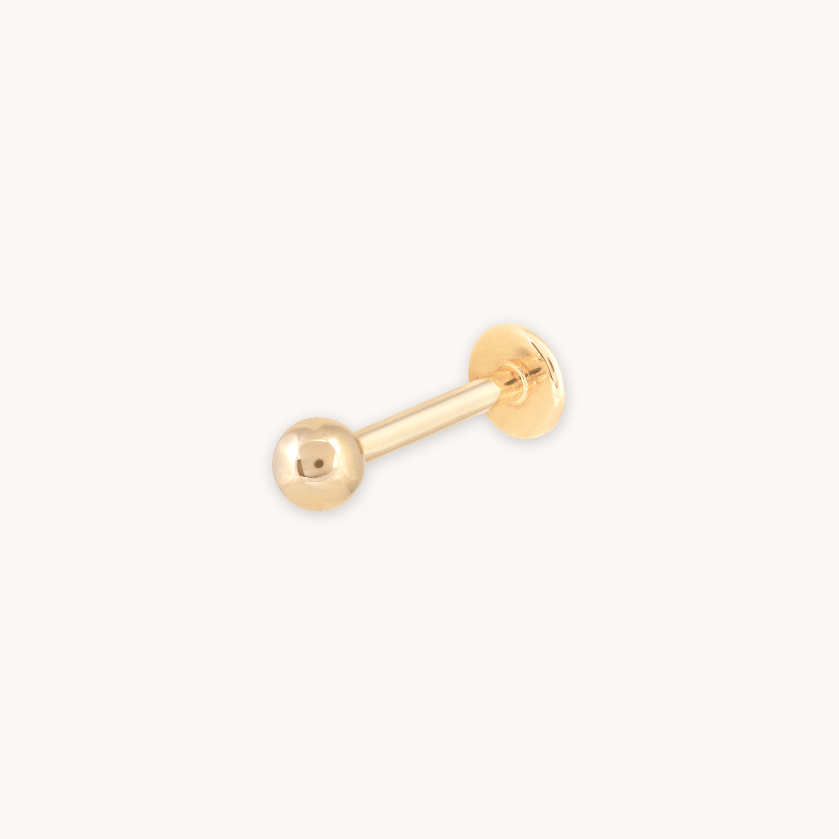 SOLID GOLD LARGE BALL PIERCING STUD CUT OUT