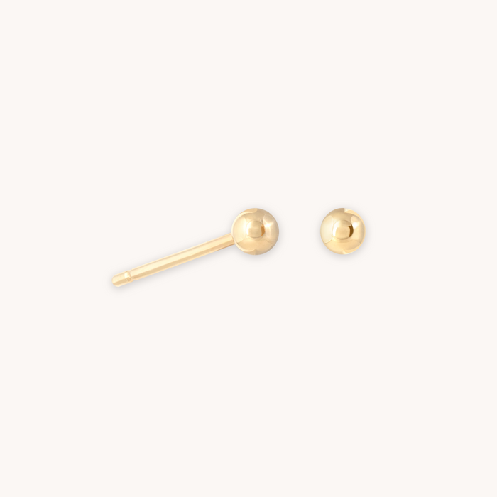 Small Ball Stud Earrings in Solid Gold cut out
