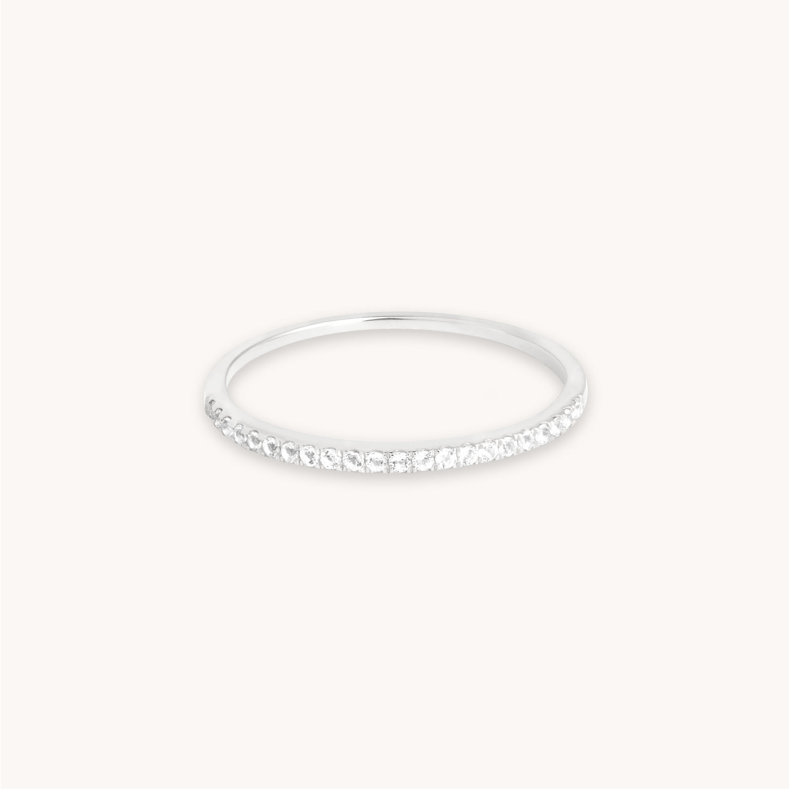 Topaz Eternity Ring in Solid White Gold with 14CT solid gold label