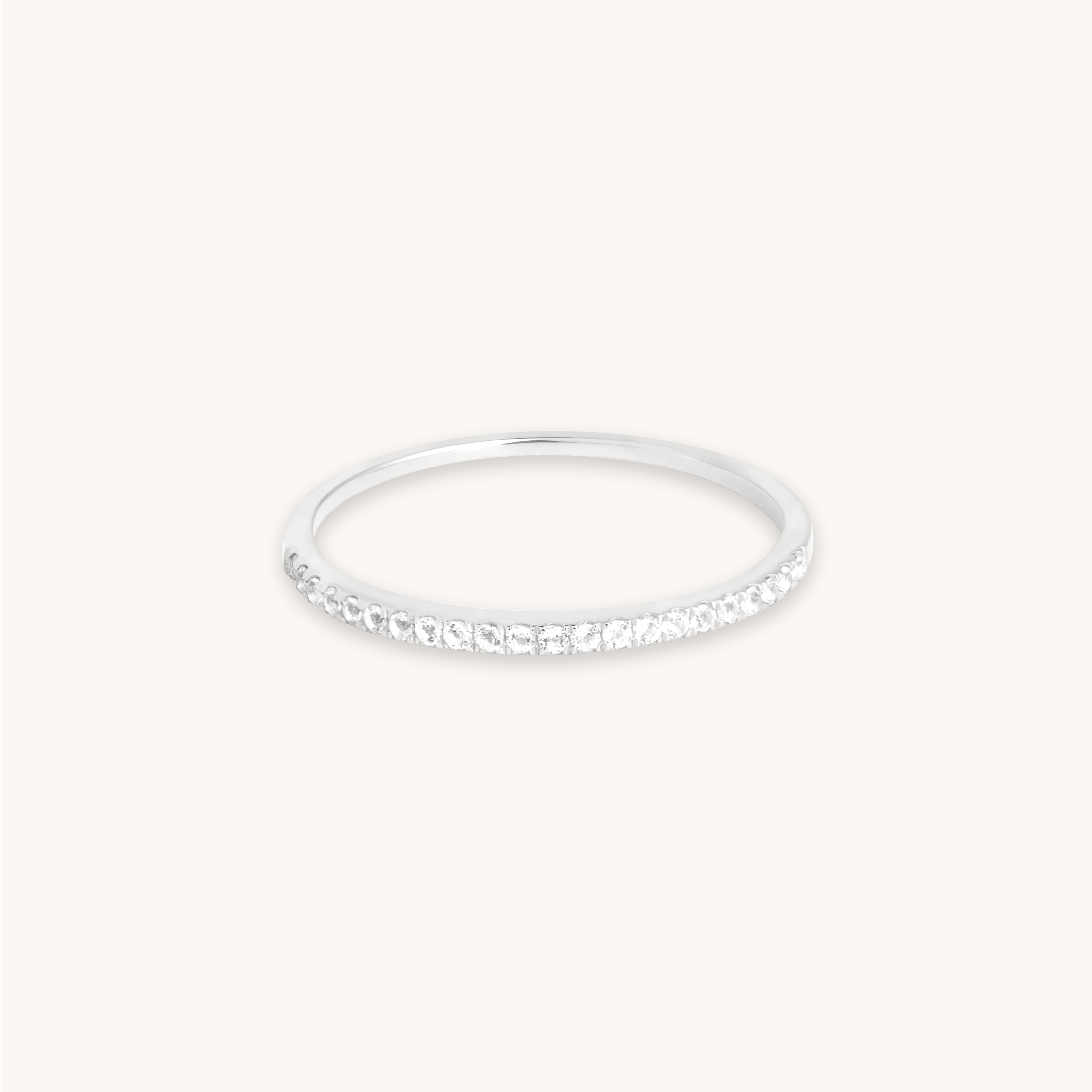 Topaz Eternity Ring in Solid White Gold with 14CT solid gold label
