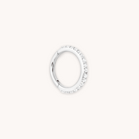 SOLID WHITE GOLD CRYSTAL PIERCING HOOP CUT OUT