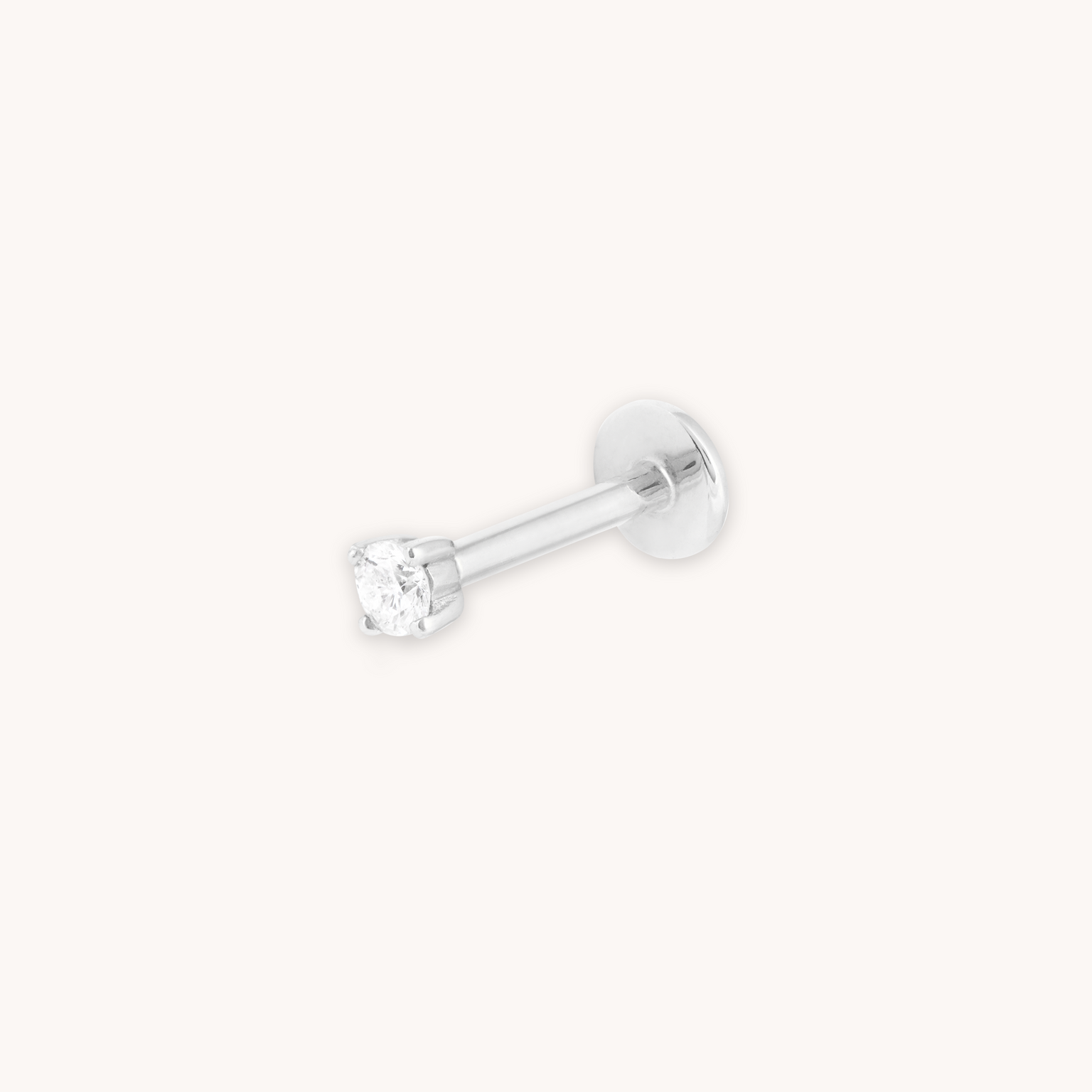 SOLID WHITE GOLD DIAMOND PIERCING STUD CUT OUT