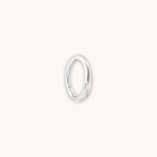 Solid White Gold Graduated Rook Hoop cut out