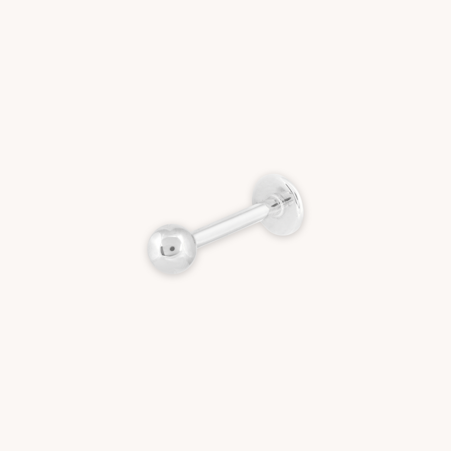 Solid White Gold Large Ball Piercing Stud cut out