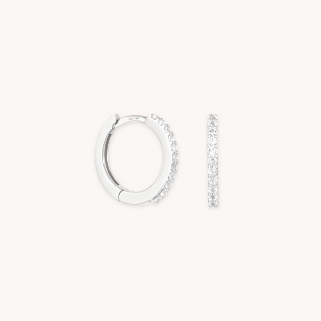 TOPAZ HOOPS IN SOLID WHITE GOLD CUT OUT