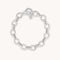 Textured Oval Link T-Bar Bracelet in Silver