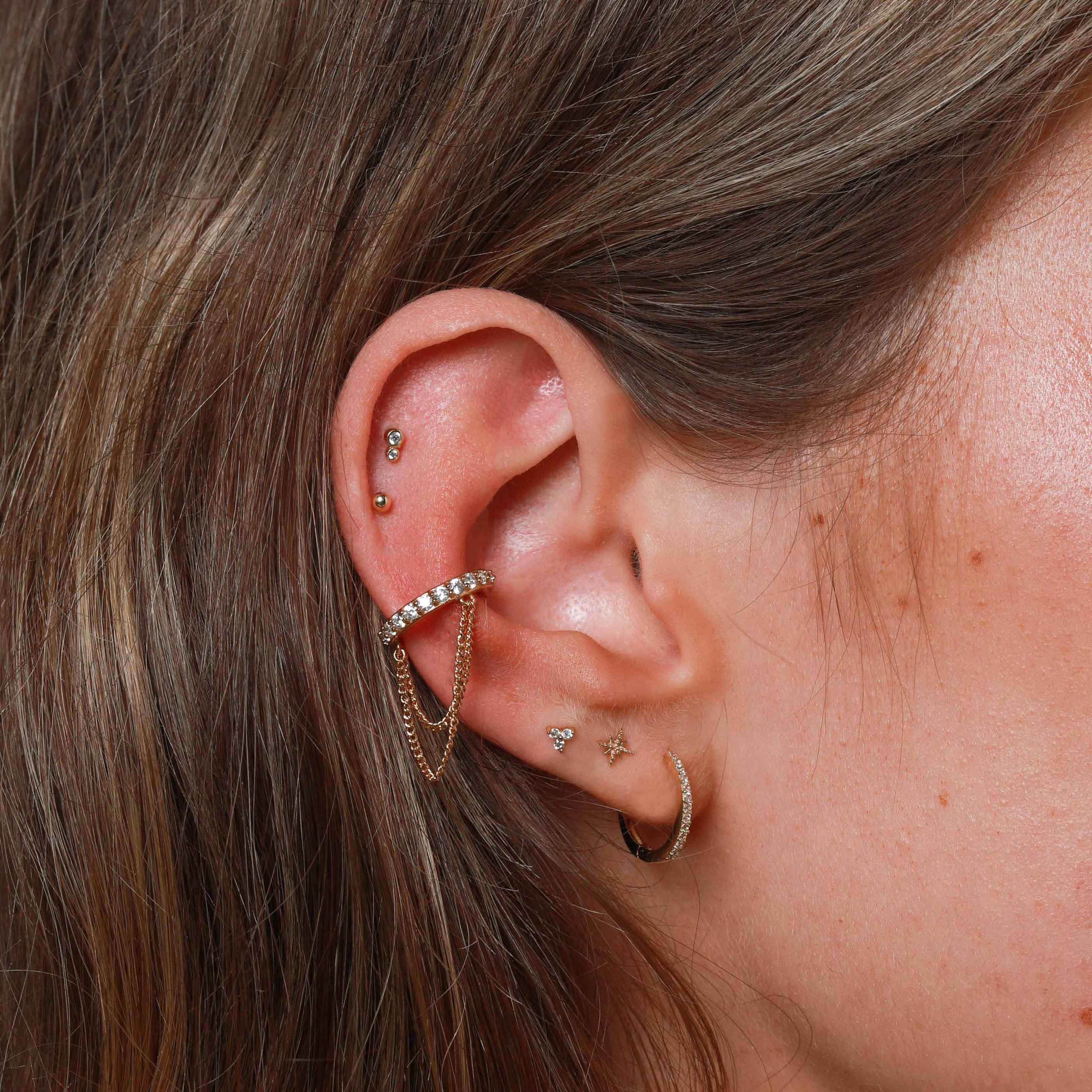 Twilight Stud Earrings in Solid Gold