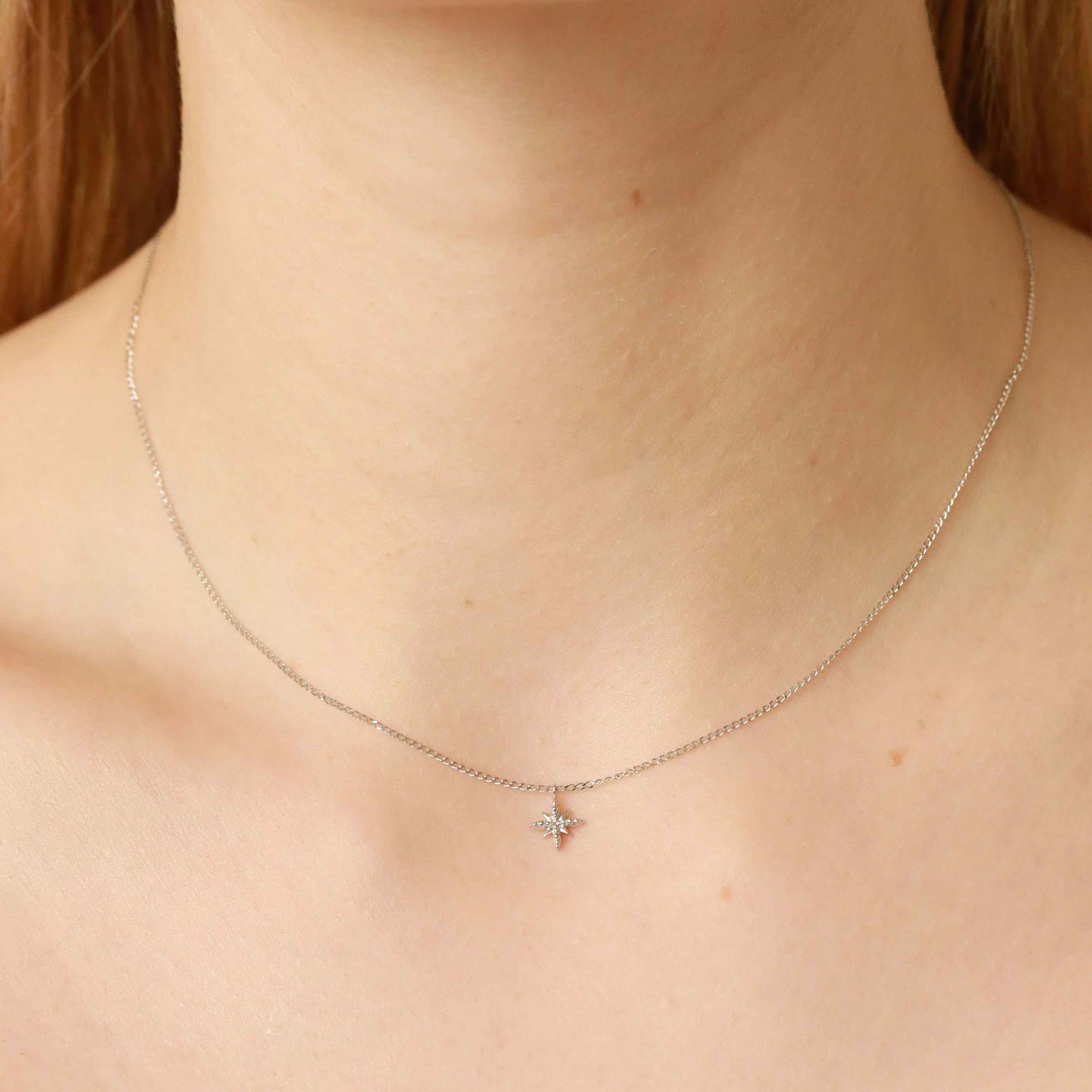 Twilight Pendant Necklace in Solid White Gold